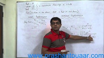 Probability   31   In a box there are eight Red and five White balls two successive draws