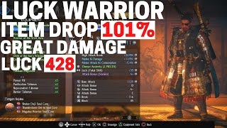 Nioh 2: The Luck Warrior Build! (100% Smithing Texts)