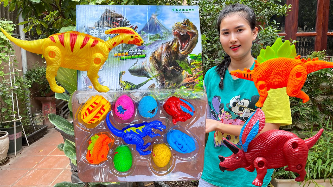 Changcady review bộ đồ chơi khủng long gồm 5 con khủng log và 4 trứng - Part 3