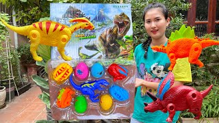 Changcady reviews a dinosaur toy set consisting of 5 dinosaurs and 4 eggs - Part 3