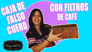 CAJA de FALSO CUERO con FILTROS DE CAFÉ by Bego Art