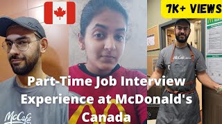 Interview Experience at McDonald's Canada I PartTime Job for International Students