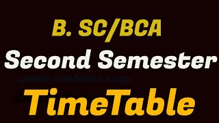Second Sem B.Sc BCA  SUPPLEMENTARY / IMPROVEMENT Exam TimeTable|Calicut University