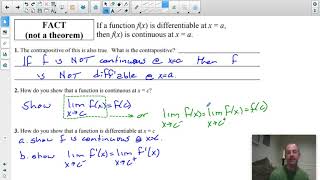 4/13 - Differentiability & Continuity