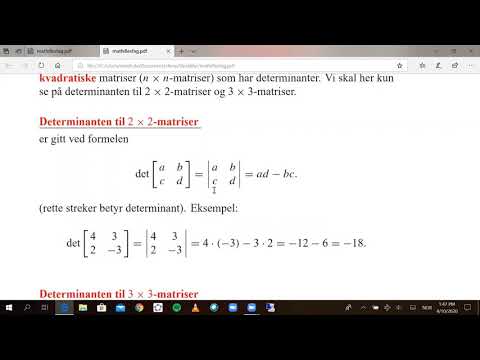 Matematikk fellesfag 4.10: Matriser og determinanter