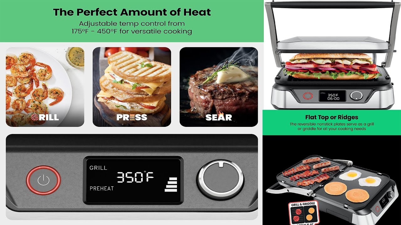 Chefman 5in1 Digital Panini PressGrill Sandwich Maker,Press,Griddle