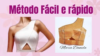 DIY- COMO FAZER CORPETE DE VESTIDO DE FESTA UM OMBRO SÓ,fácil e rápido/Maria Daniela#patterndrafting