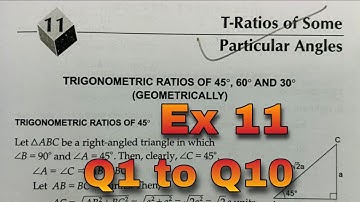 Ex 11 Q1 to Q10 T-Ratios of Some Particular angles |Class 10 | CBSE Trigonometry RS Aggarwal Rajmith