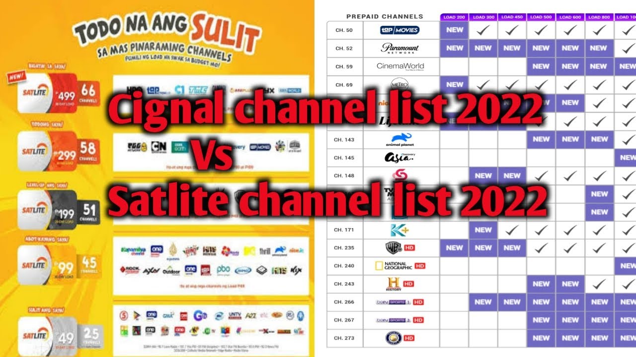 Cignal channel list 2022.(Ano ang pagkakaiba ng Cignal at Satlite