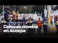 Autoridades instalan dovelas de concreto ante protesta de la CNTE en Acoxpa