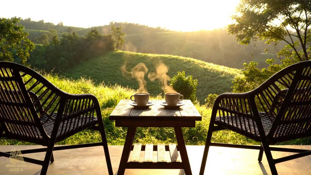 #2 Relaxing Jazz Cafe Ambience for Stress Relief | Gentle Jazz Piano with Nature Sounds for Work ☕☕☕