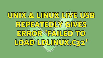 Unix & Linux: Live USB repeatedly gives error 