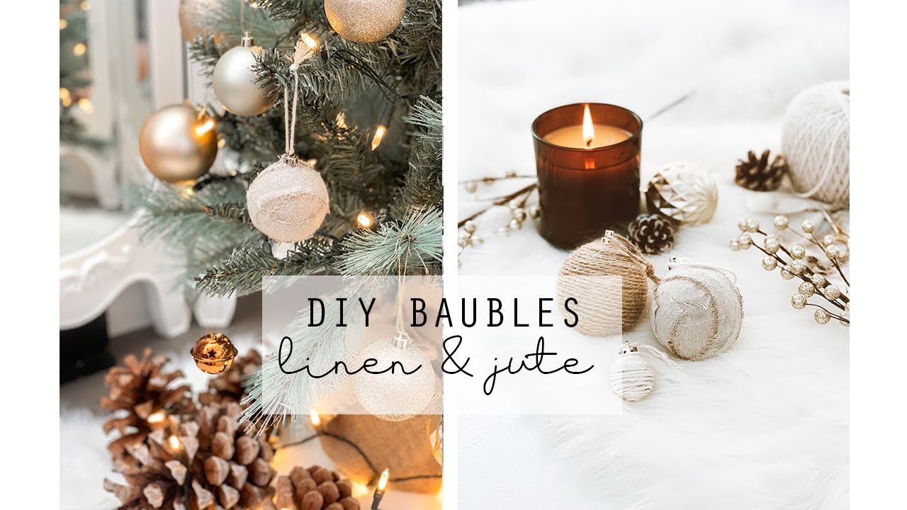 DIY Christmas Baubles Jute & Linen Boho Christmas Decor - YouTube