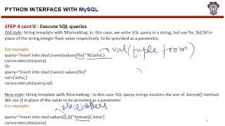 Lecture 1 : PYTHON MYSQL INTERFACE