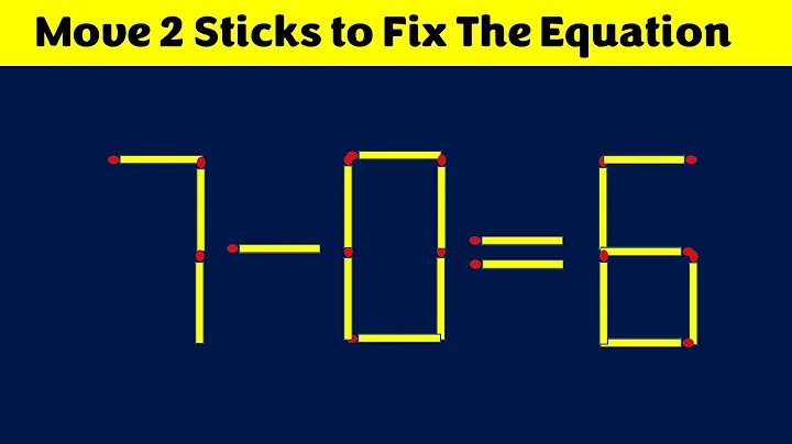 Move 2 Sticks To Fix The Equation - 7-0=6 || Matchstick Puzzles