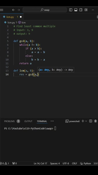 #Python Code: Find Least Common Multiple (LCM) the easiest way #coding ...