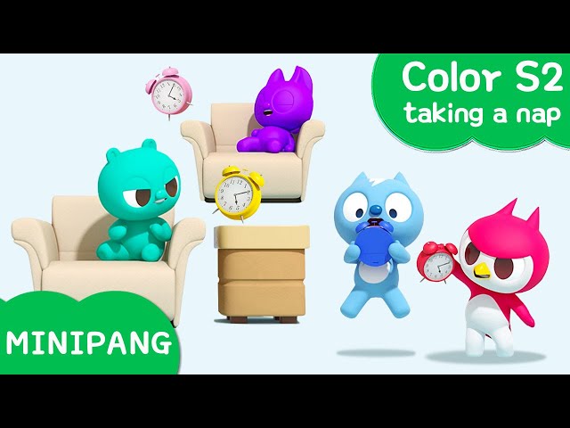 Learn colors  with MINIPANG | color S2 | taking a nap⏰ | MINIPANG TV 3D Play class=