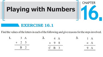 Chapter 16 Playing With Numbers || Exercise 16.1 Basic || Class 8 Maths RBSE CBSE NCERT