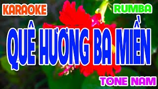 Karaoke Quê Hương Ba Miền Tone Nam  Rumba Thế Hệ Mới H2K