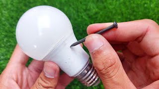 Relighting a Broken LED Bulb With a Nail | LED Light Repair