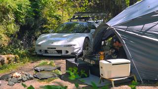видео: Одиночный кемпинг NSX с собакой в долине Японии высотой 1350 м — уютная палатка и рыбалка на свежу картинка: Одиночный кемпинг NSX с собакой в долине Японии высотой 1350 м — уютная палатка и рыбалка на свежу