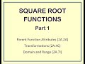 Square Root Functions and Transformations Quiz