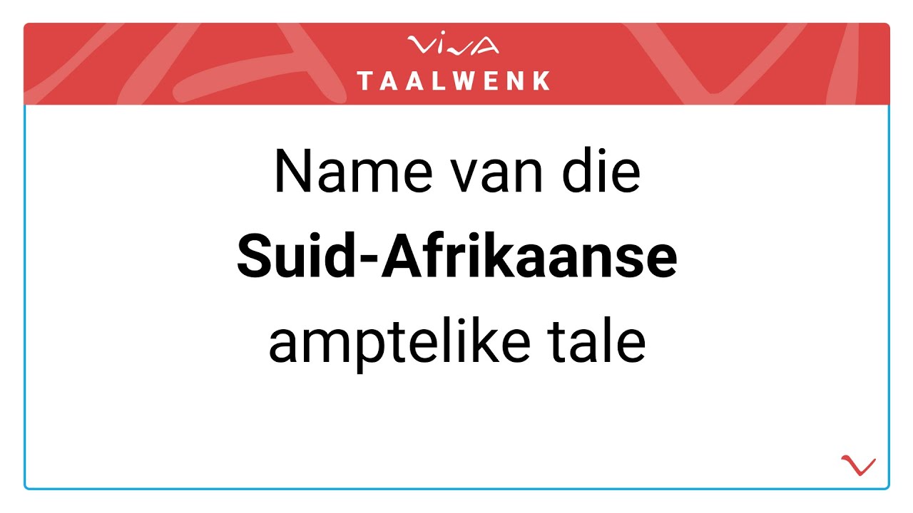 Name van die SuidAfrikaanse amptelike tale YouTube