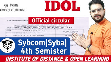 Idol Sybcom Syba 4th Semister Exam commencement |Official Circular| August 2022|Jitesh sir|