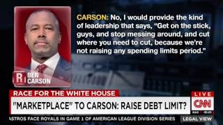 Ben Carson Doesn't Understand the Debt Ceiling