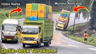 Detik-detik Insiden Terekam Dua Truk Operload Mundur Meluncur.!!!