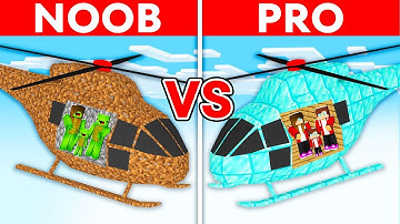 Minecraft NOOB vs PRO: Mikey vs JJ Family Helicopter House Build Challenge