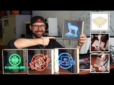 [MAKEBLOCK LaserBox Pro] Spiegel LED-Schild mit Holz Box & RGB Fernbedienung [Tutrorial][4K]