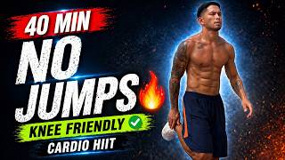 40 Min NO JUMPING CARDIO HIIT WORKOUT - ALL STANDING - Full Body, No Equipment, No Repeats