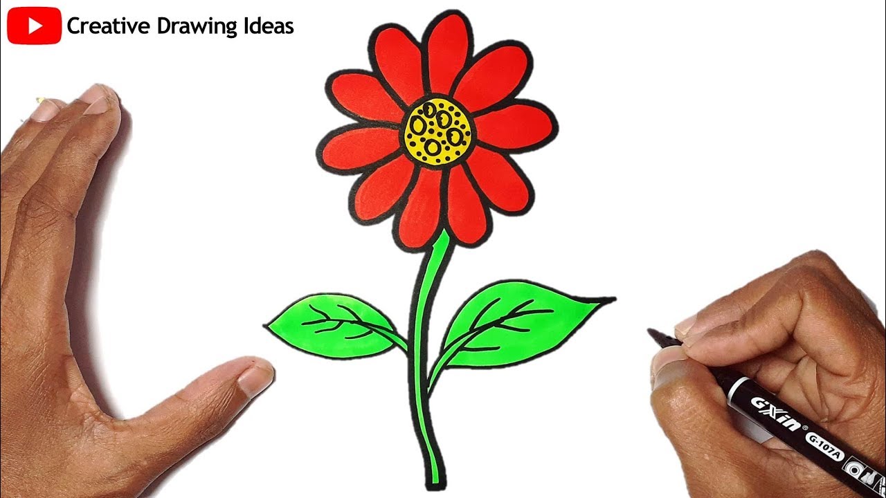 How to Draw a Beautiful Flower Step by Step Easy | Simple and ...