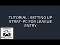 Tutorial  part 1  league setup in strat pc for manual entry
