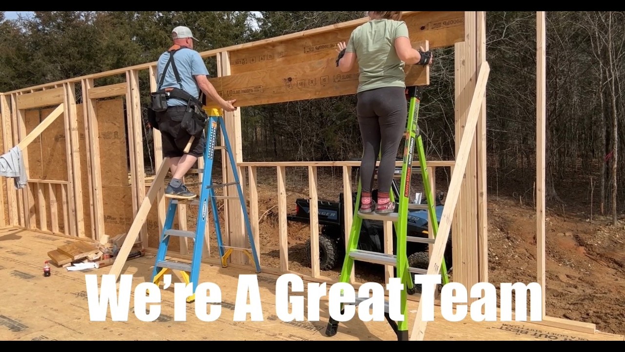 Tiny House Build (Episode 12) We Almost Got The Wall Built. - YouTube