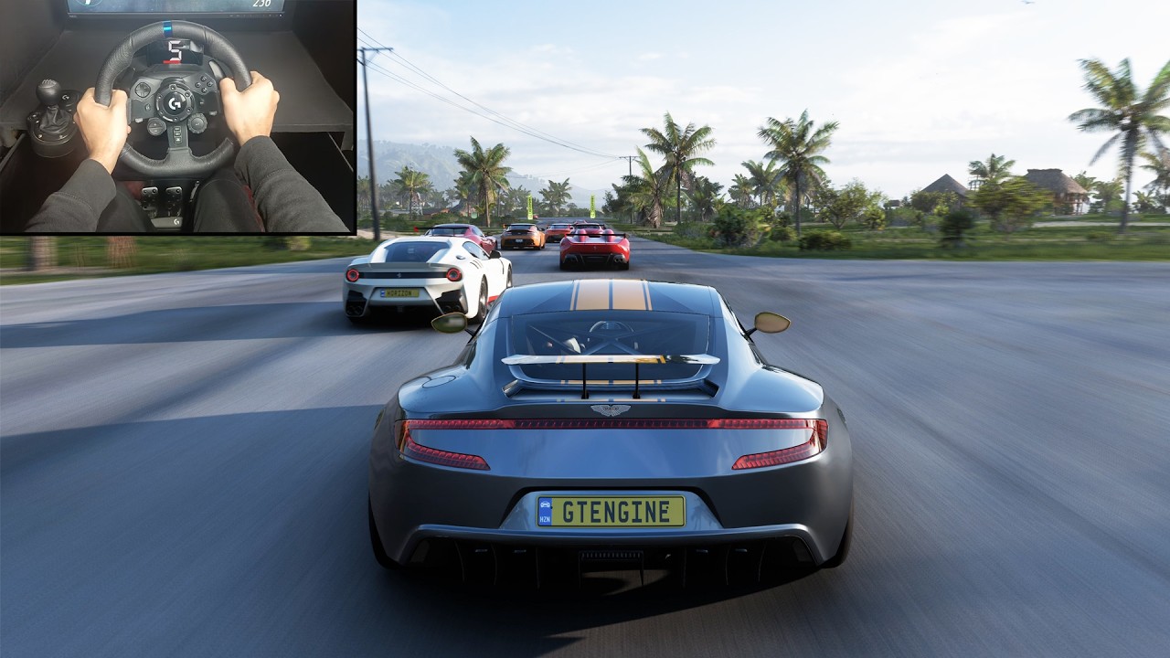 Aston Martin ONE-77 VS Super GT cars - Forza Horizon 5 | Logitech G923 Steering Wheel