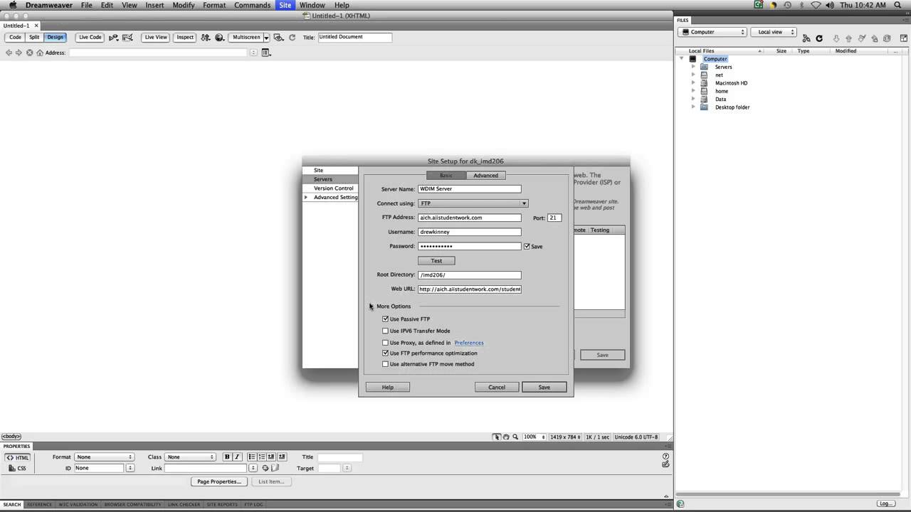 Dreamweaver - Site Set-Up File: Create/Export/Import - YouTube