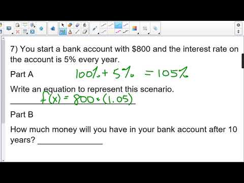 Write an exponential function with percent increase