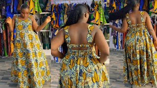 How to Sew Backless Summer Flared Dress With Petal Straps and Ring
