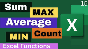 Excel Functions for Beginners | SUM, AVERAGE, MIN, MAX, COUNT