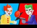 PENNYWISE vs THE JOKER - WHO WOULD WIN? (IT MOVIE vs The JOKER MOVIE) || FUNNY ANIMATION