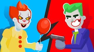 PENNYWISE vs THE JOKER - WHO WOULD WIN? (IT MOVIE vs The JOKER MOVIE) || FUNNY ANIMATION