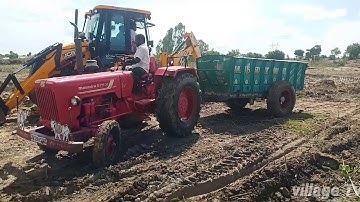 Mahindra 575 Di power plus tractor with full load trolley pulling out failed jcp | jcb video | jcb
