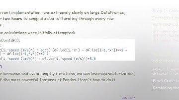 Optimizing Speed Calculations on a Pandas DataFrame with Historical Row Dependencies