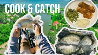 Catch & Cook | Quick & Easy 10-MIN Meal Then Fishing Docks To Catch BIG Spawning Crappie Using Jigs