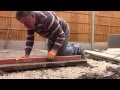 How to lay 3 x 2 slabs for a shed/patio base