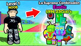 Starting OVER as NOOB with MAX LEVEL LA SUPREME COMBINASION in Become a Brainrot Roblox..