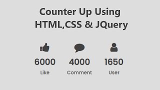 Counter Up Using HTML,CSS & JQuery