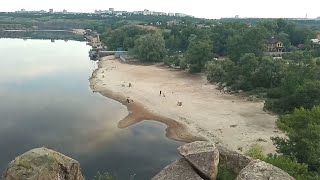 Запорожье. Пляжи Вырвы. ВОДА УШЛА в Днепре.